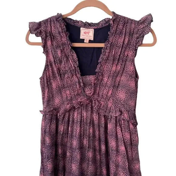 Banjanan Constance Ruffled Maxi Dress XS Floral Cotton Block Print India - Picture 6 of 12